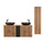 Ensemble meuble double vasque 140cm 2 niches et colonne Gaia Bois et Noir - Vasque Noir