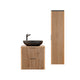 Ensemble meuble simple vasque 60cm et colonne Gaia Bois et Noir - Vasque Noir