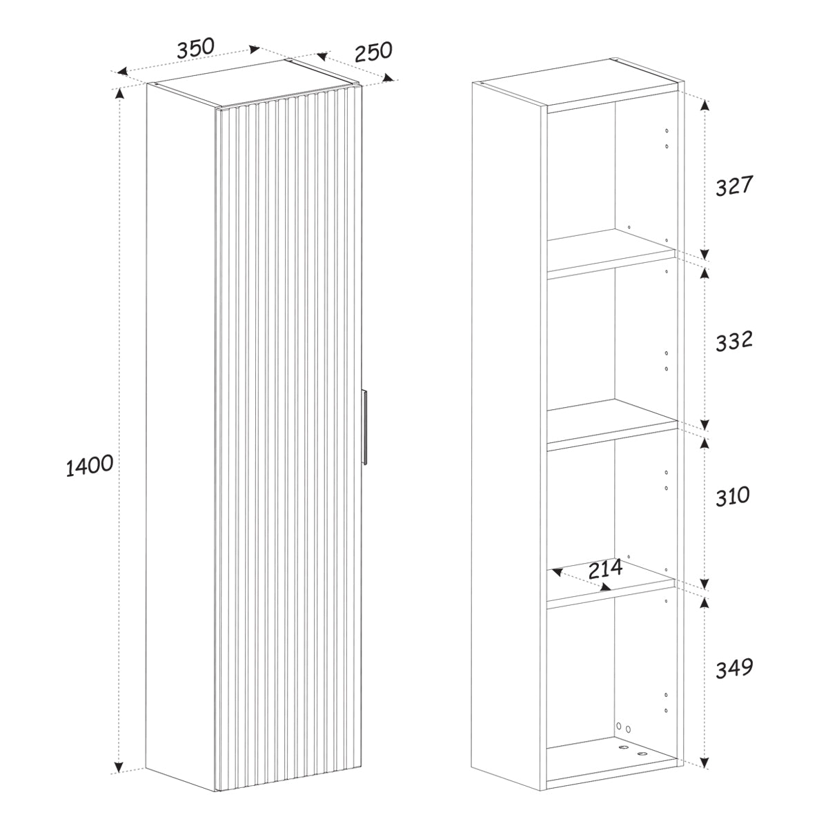 Ensemble meuble simple vasque 80cm et colonne Gaia Bois et Noir - vue 11