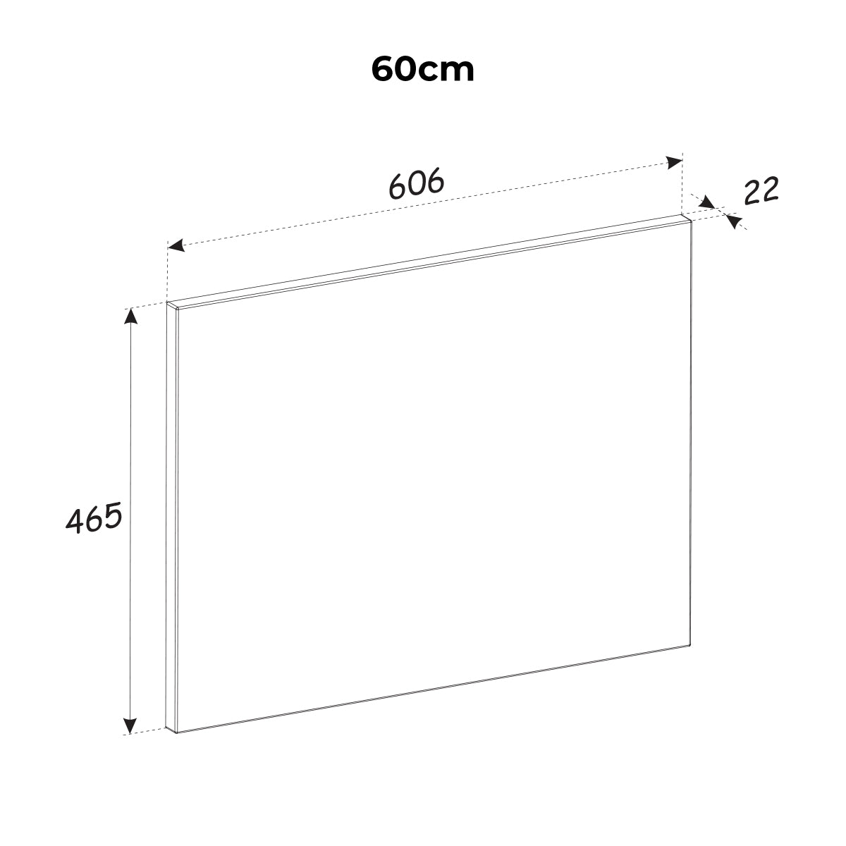 Meuble sous-vasque 60cm plan de toilette Gaia Bois et Noir - vue 5