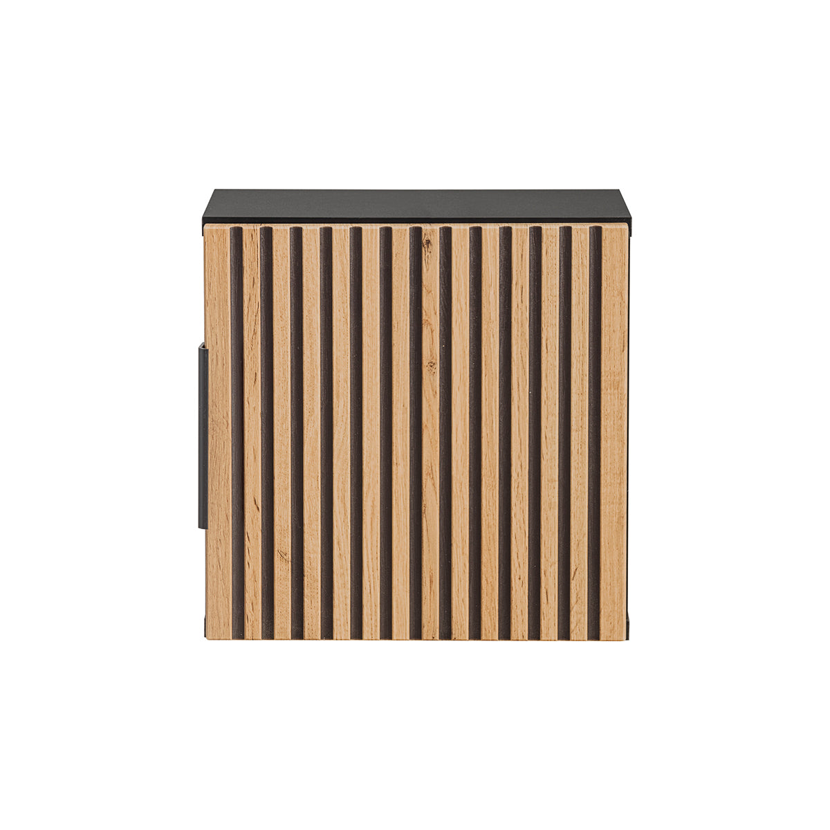 Armoire murale 1 porte Gaia Noir et Bois - vue 2
