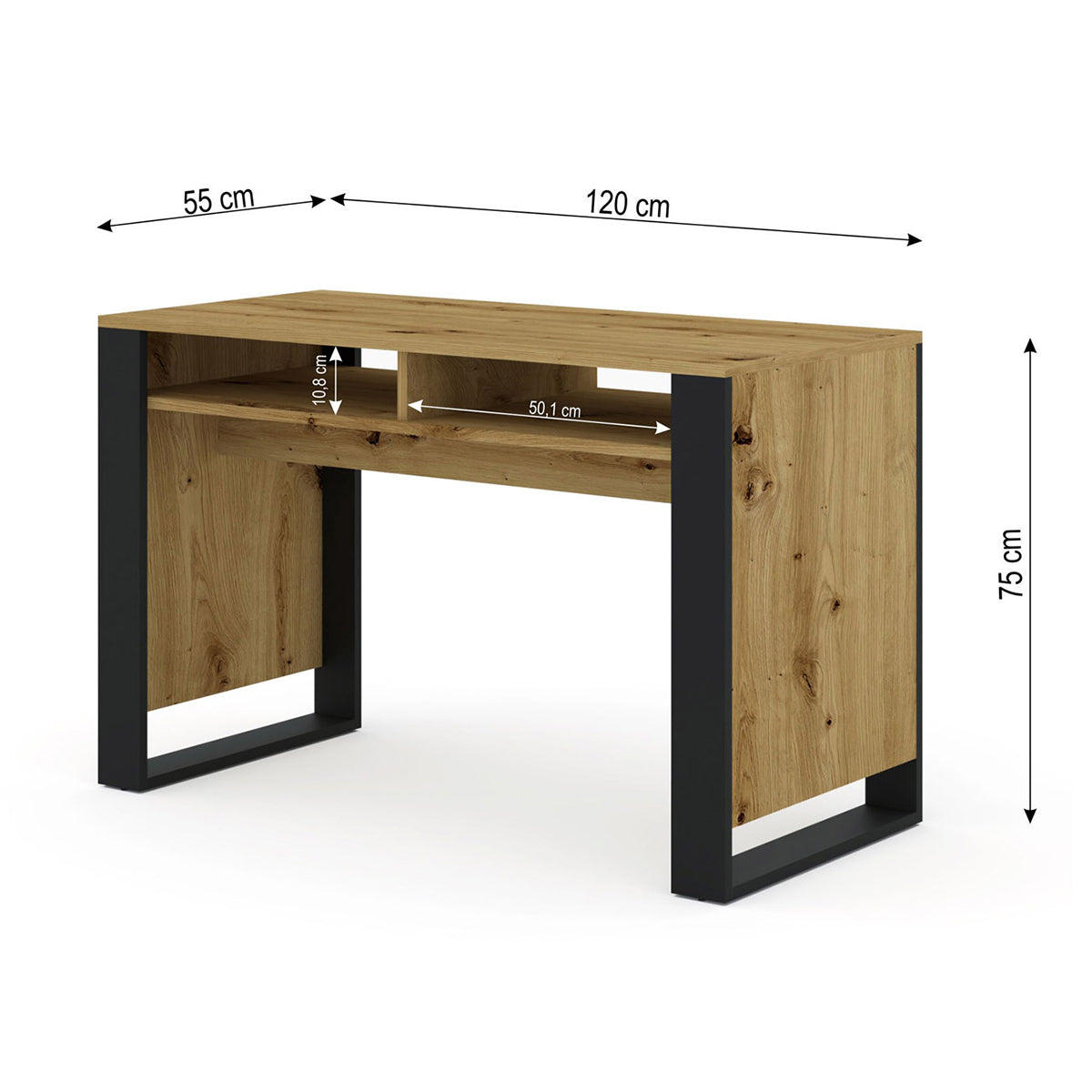 Bureau 2 niches Gani Bois et Noir - vue 5