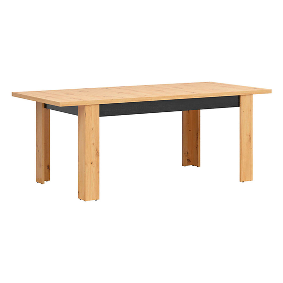 Table à manger extensible 4 à 6 places Glenn Bois et Noir - vue 2
