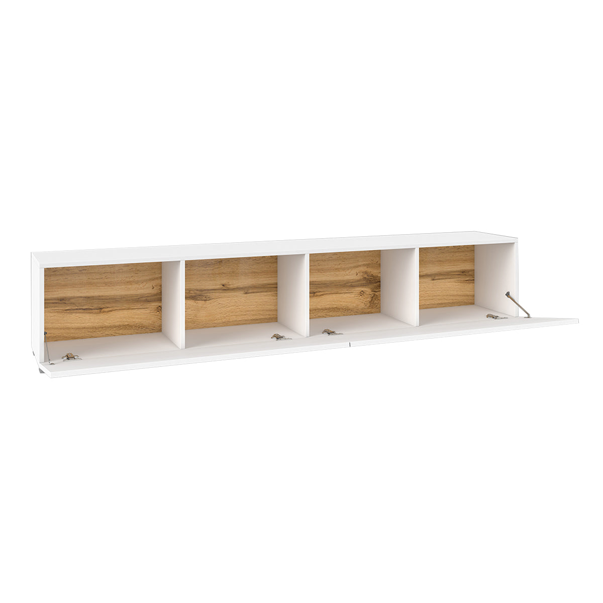 Meuble TV 2 portes 180 cm Glora Blanc - vue 3