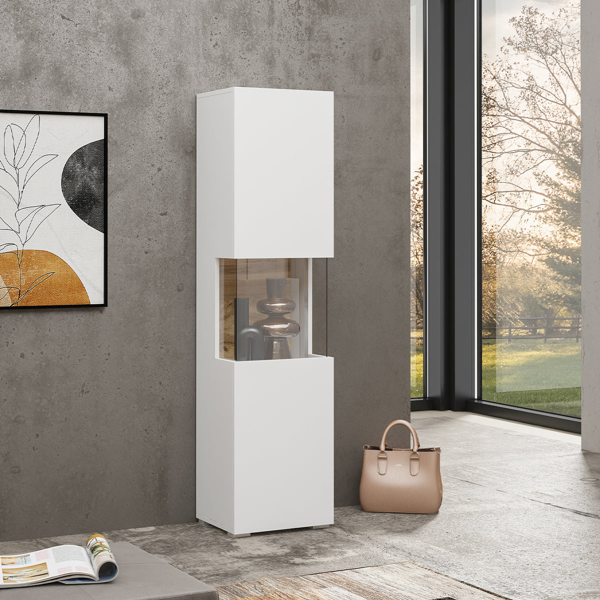 Vitrine 1 porte Glora Blanc - vue 4