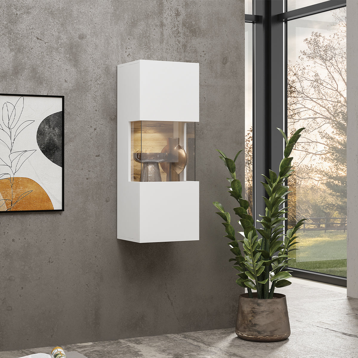 Vitrine murale 1 porte Glora Blanc - vue 4