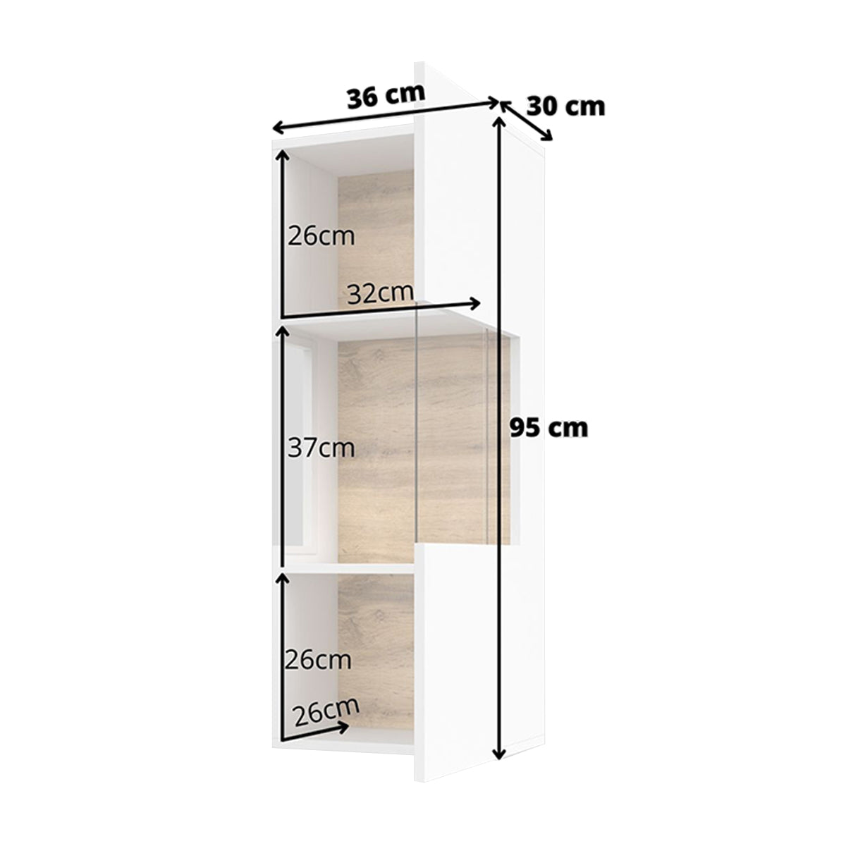 Vitrine murale 1 porte Glora Blanc - vue 5