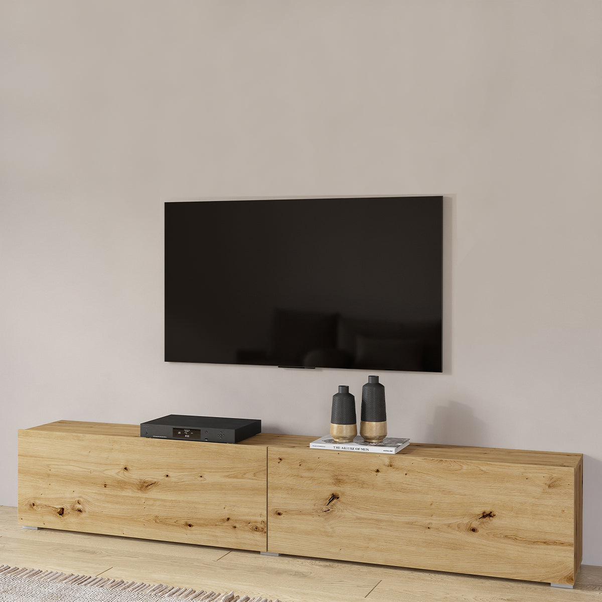 Meuble TV 2 portes 180 cm Glora Bois - vue 4