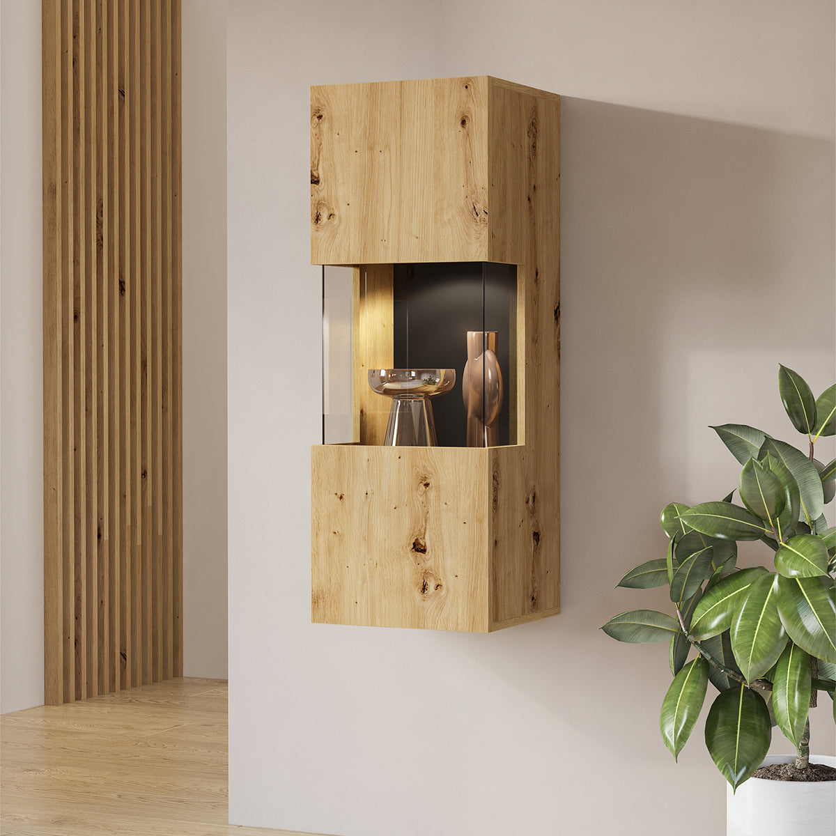 Vitrine murale 1 porte Glora Bois - vue 4