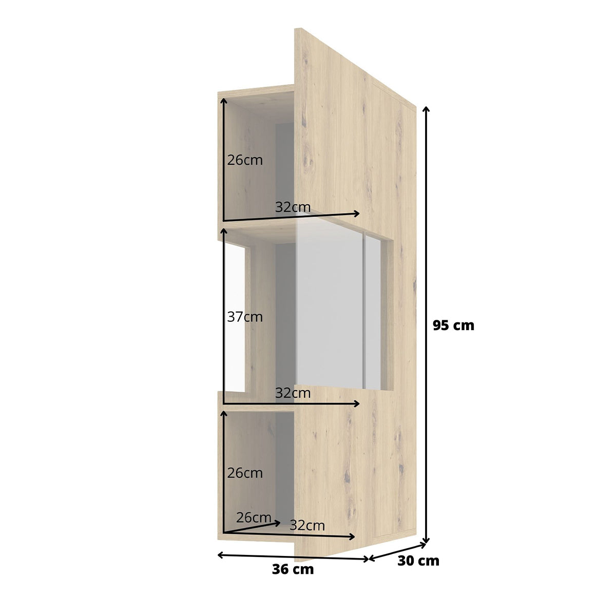 Vitrine murale 1 porte Glora Bois - vue 5