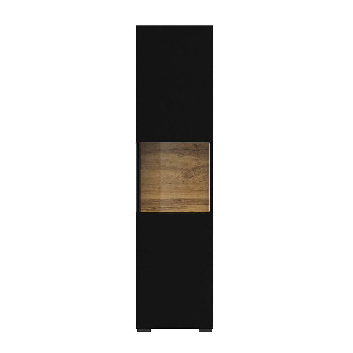 Vitrine 1 porte Glora Noir et Bois - vue 2