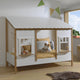 Lit cabane 90x200 sommier inclus Vipack Housebed Blanc et bois