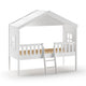Lit cabane 90x200 sommier inclus Vipack Housebed Blanc