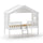 Lit cabane 90x200 sommier inclus Vipack Housebed Blanc