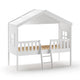 Lit cabane 90x200 sommier inclus Vipack Housebed Blanc