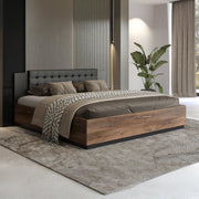 Lit 180x200 sommier inclus Alec Bois foncé et Noir - vue 2
