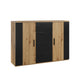 Commode 2 portes 4 tiroirs Alec Bois et Noir