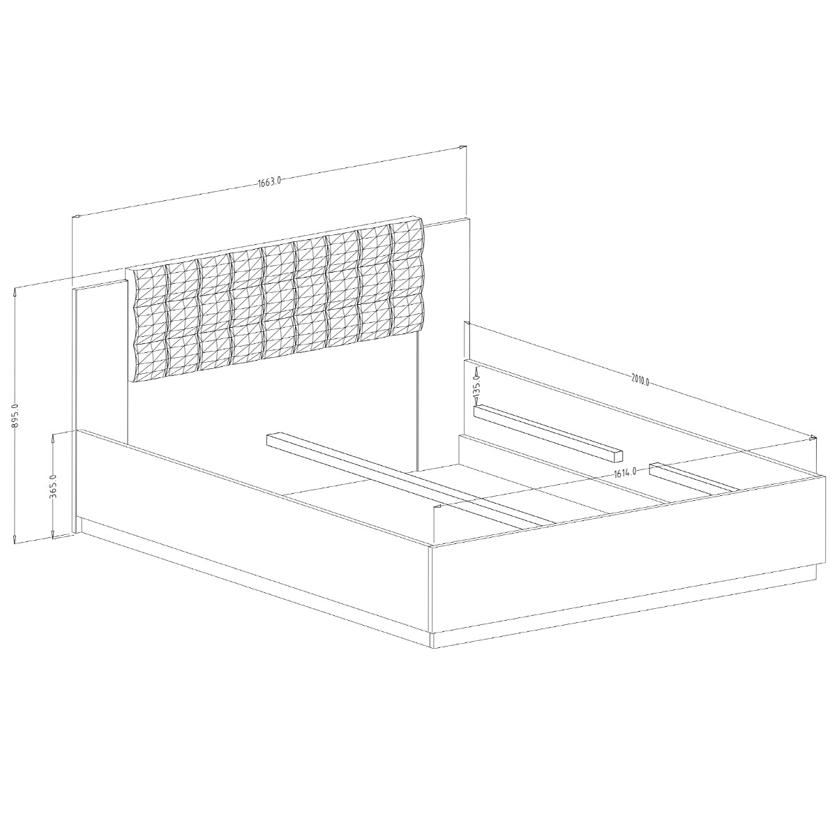 Lit 160x200 sommier inclus Alec Bois foncé et Noir - vue 3