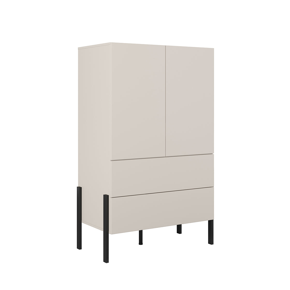 Armoire 2 portes 2 tiroirs Bérénice Cachemire