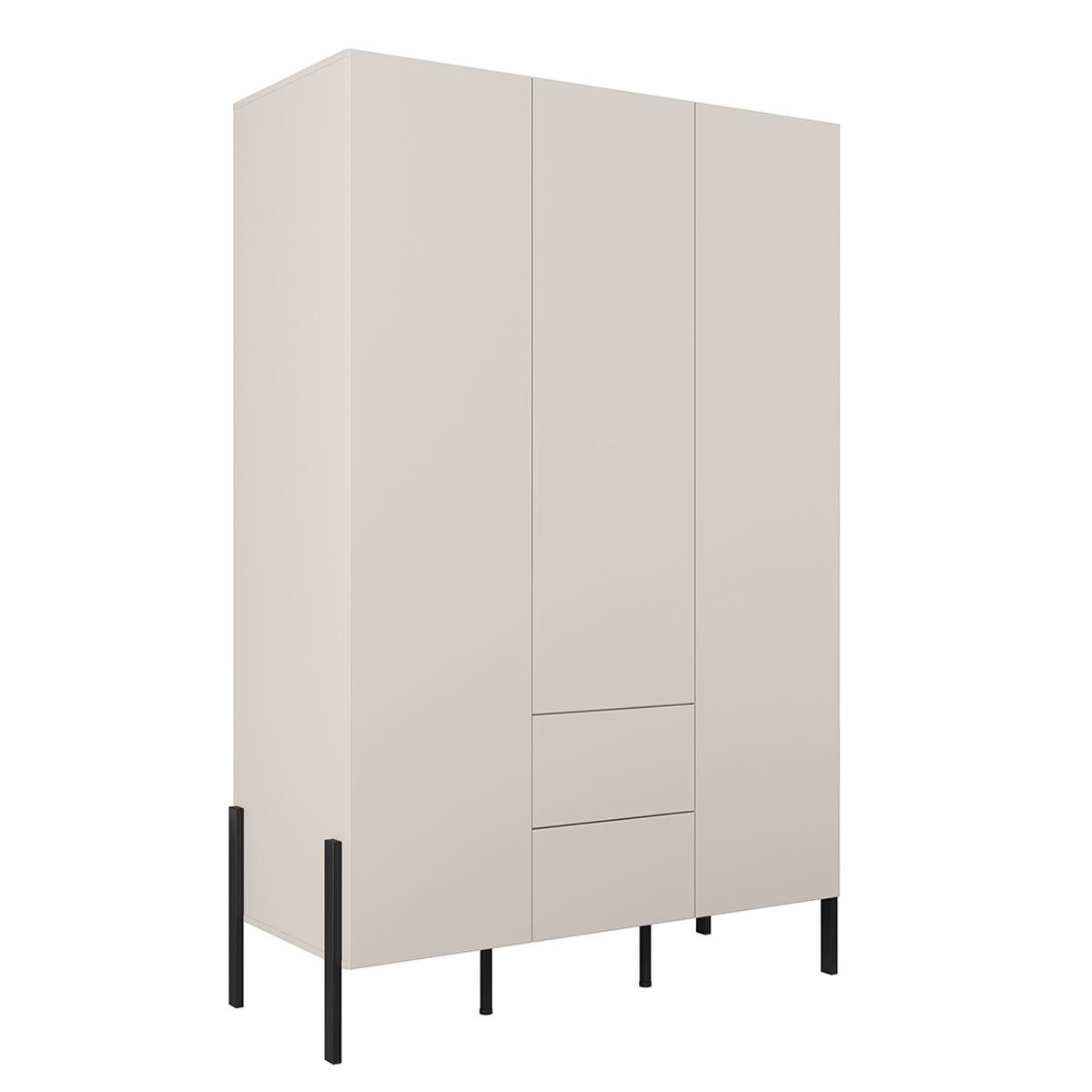 Armoire 3 portes 2 tiroirs Bérénice Cachemire