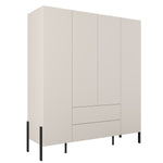Armoire 4 portes 2 tiroirs Bérénice Cachemire