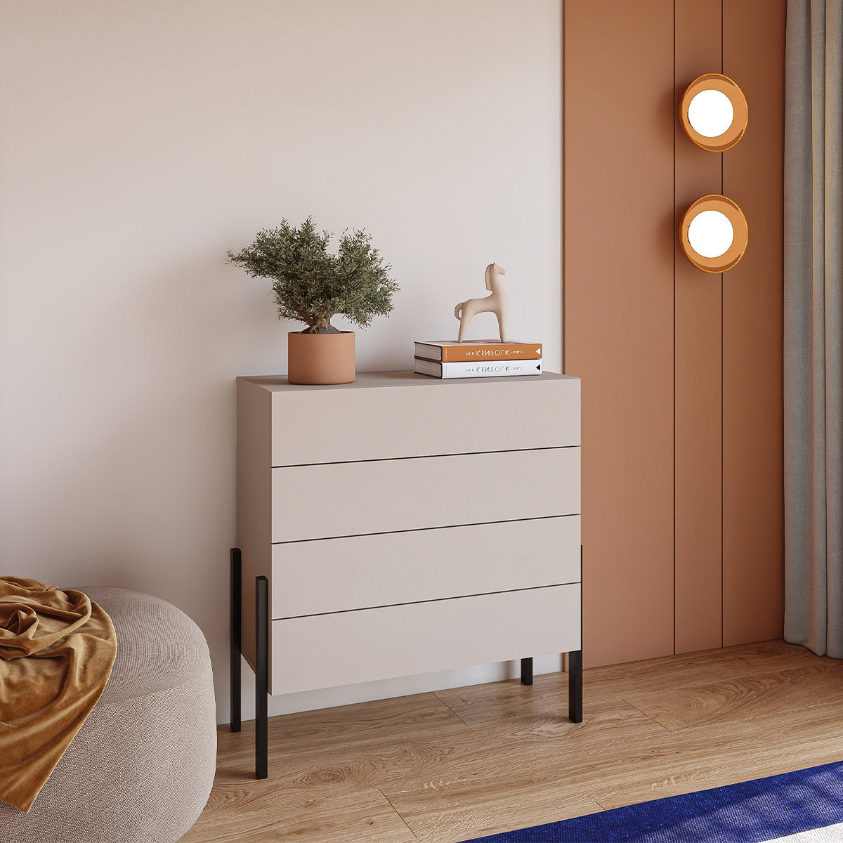 Commode 4 tiroirs Bérénice Cachemire - vue 4