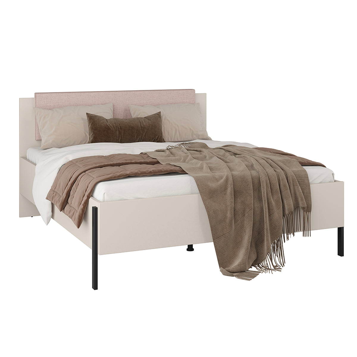 Lit 160x200 sommier inclus Bérénice Cachemire - vue 2