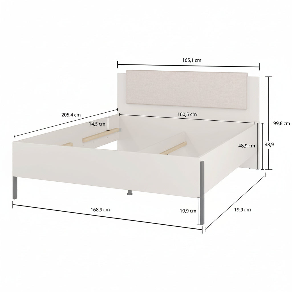 Lit 160x200 sommier inclus Bérénice Cachemire - vue 4
