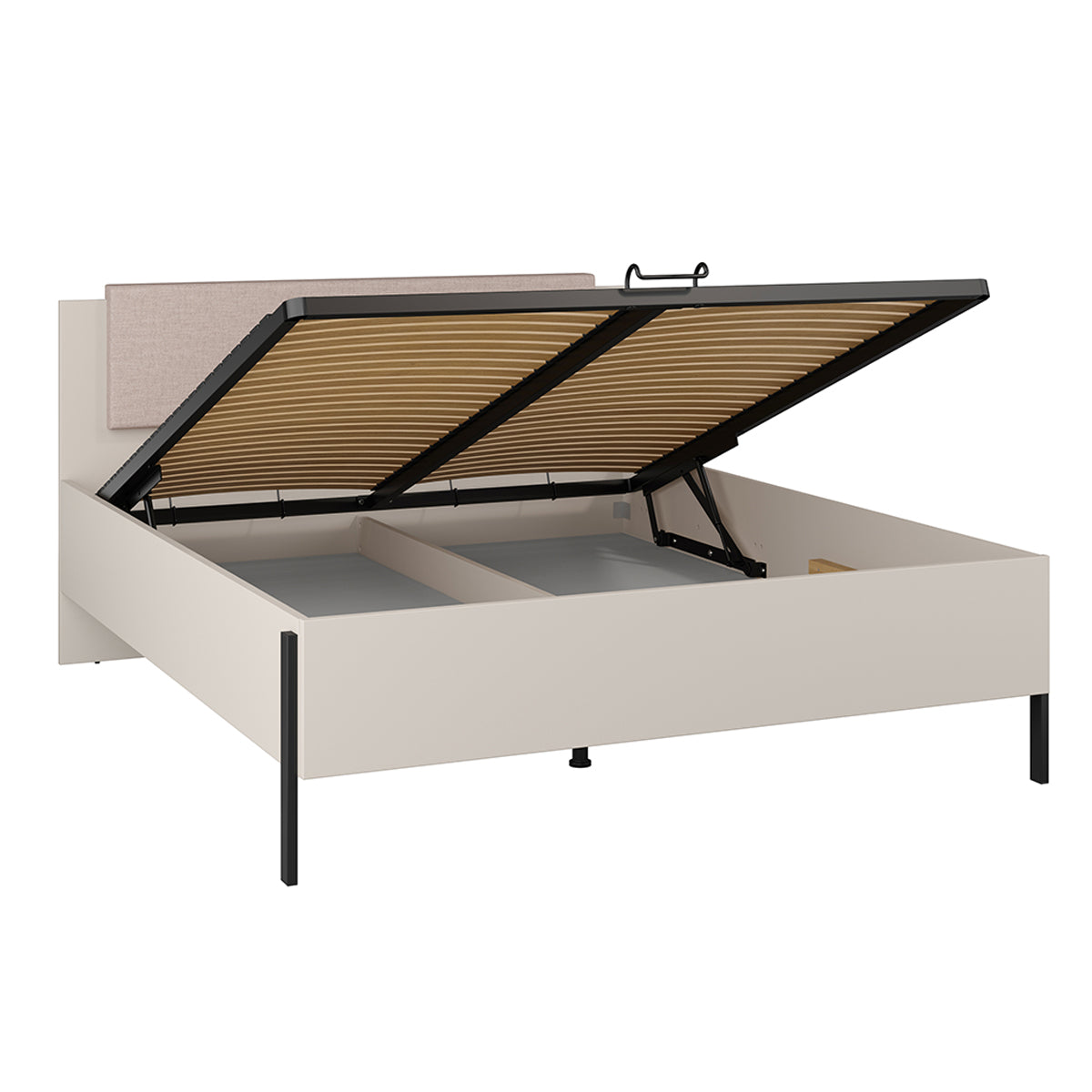 Lit coffre 160x200 sommier inclus Bérénice Cachemire