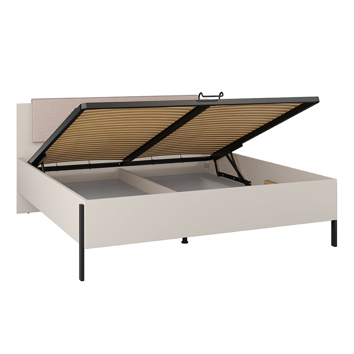 Lit coffre 180x200 sommier inclus Bérénice Cachemire