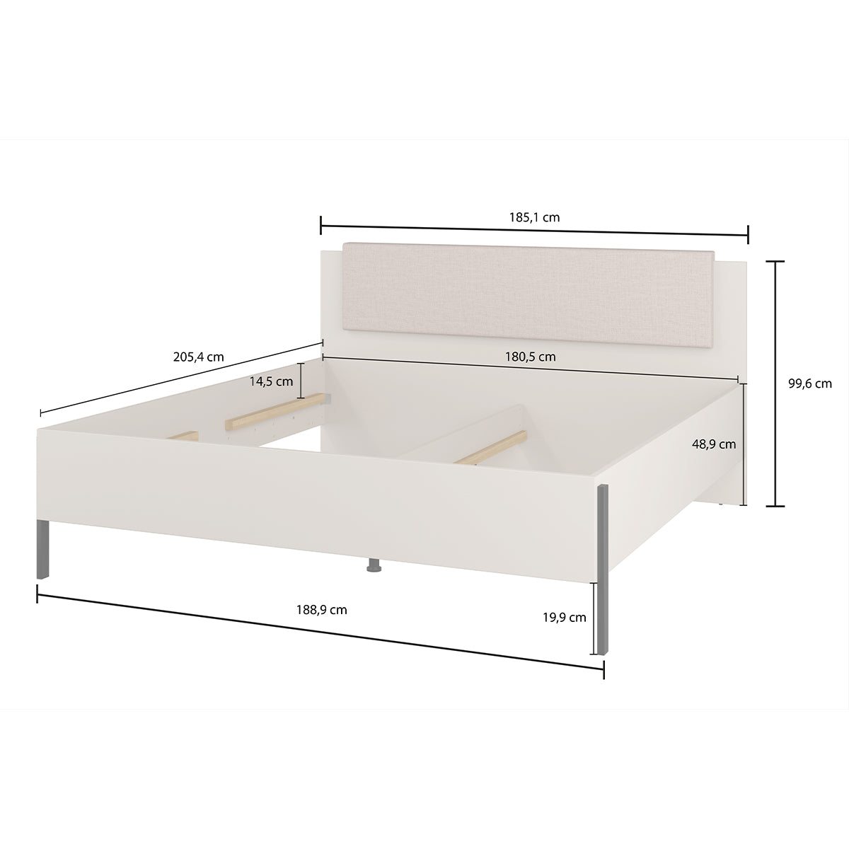 Lit coffre 180x200 sommier inclus Bérénice Cachemire - vue 4