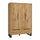 Armoire 3 portes 2 tiroirs Eden Bois et Noir