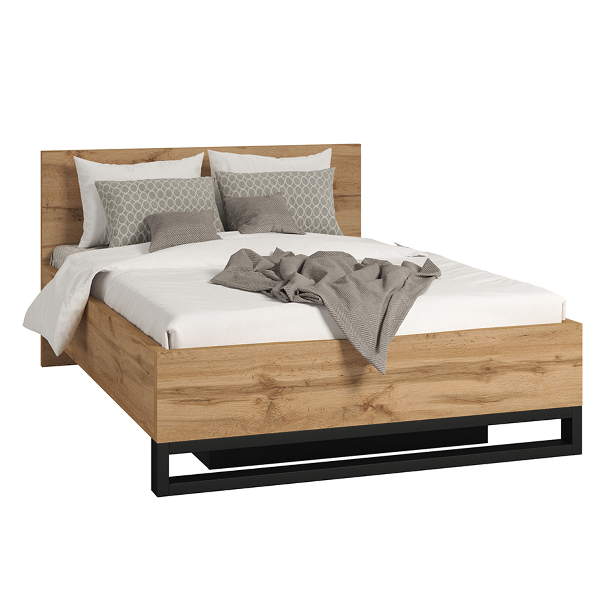Lit coffre 140x200 sommier inclus Eden Bois et Noir - vue 2