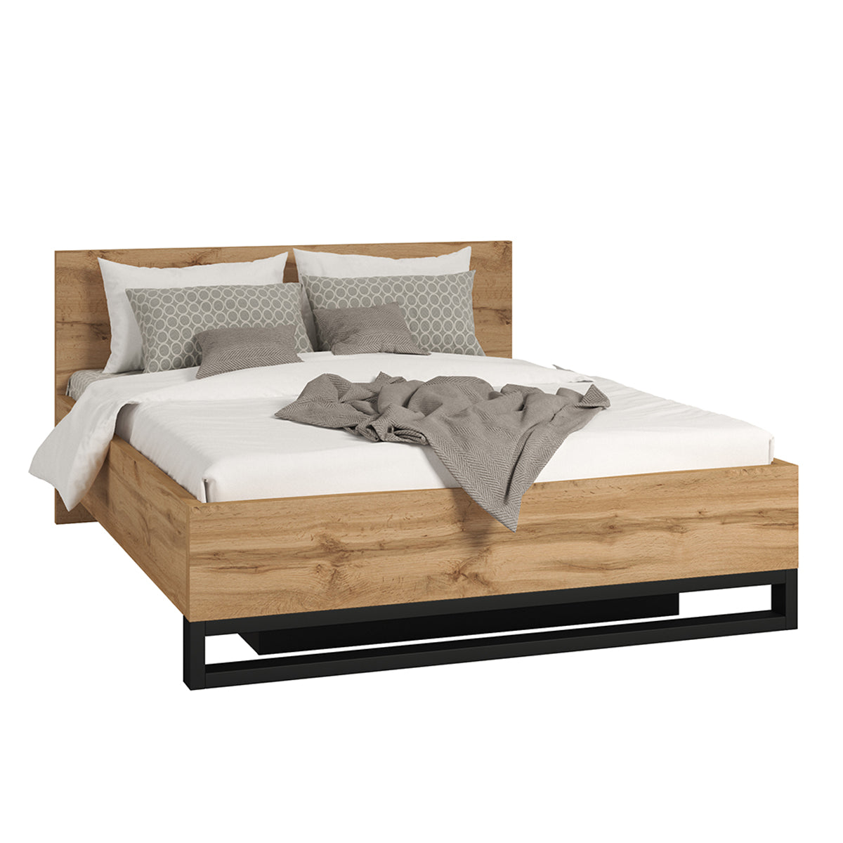 Lit coffre 160x200 sommier inclus Eden Bois et Noir - vue 2