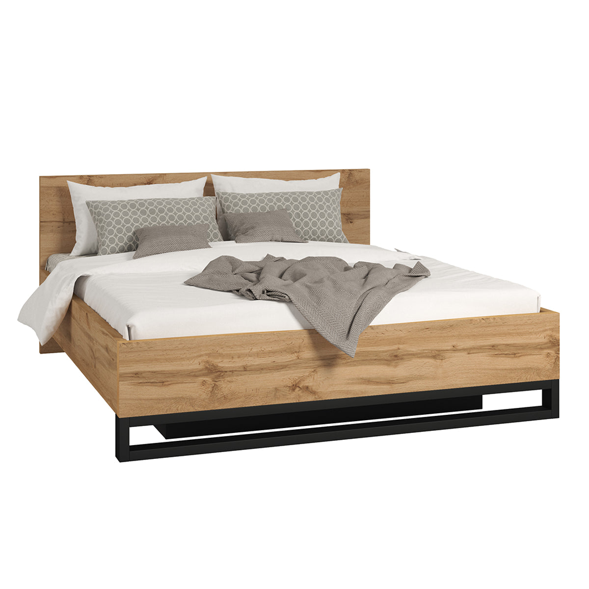 Lit coffre 180x200 sommier inclus Eden Bois et Noir - vue 2