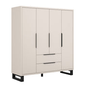 Armoire 4 portes 2 tiroirs Eden Cachemire et Noir