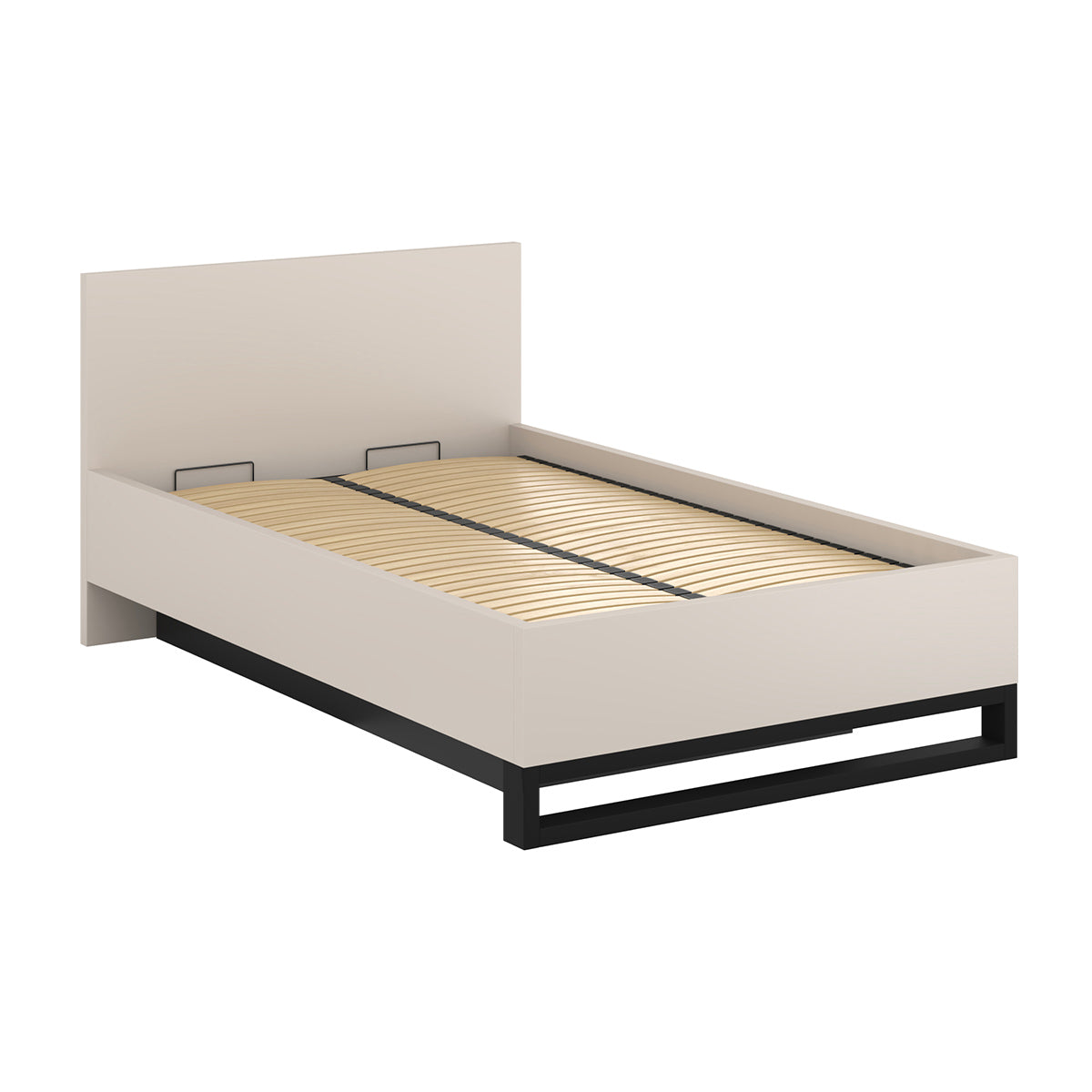 Lit coffre 140x200 sommier inclus Eden Cachemire et Noir - vue 2