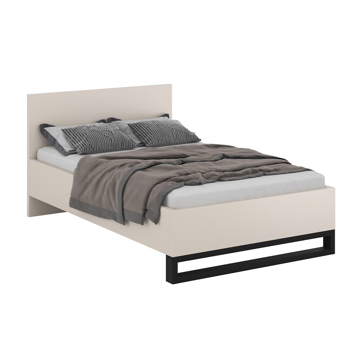 Lit coffre 140x200 sommier inclus Eden Cachemire et Noir - vue 3