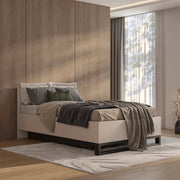 Lit coffre 140x200 sommier inclus Eden Cachemire et Noir - vue 4