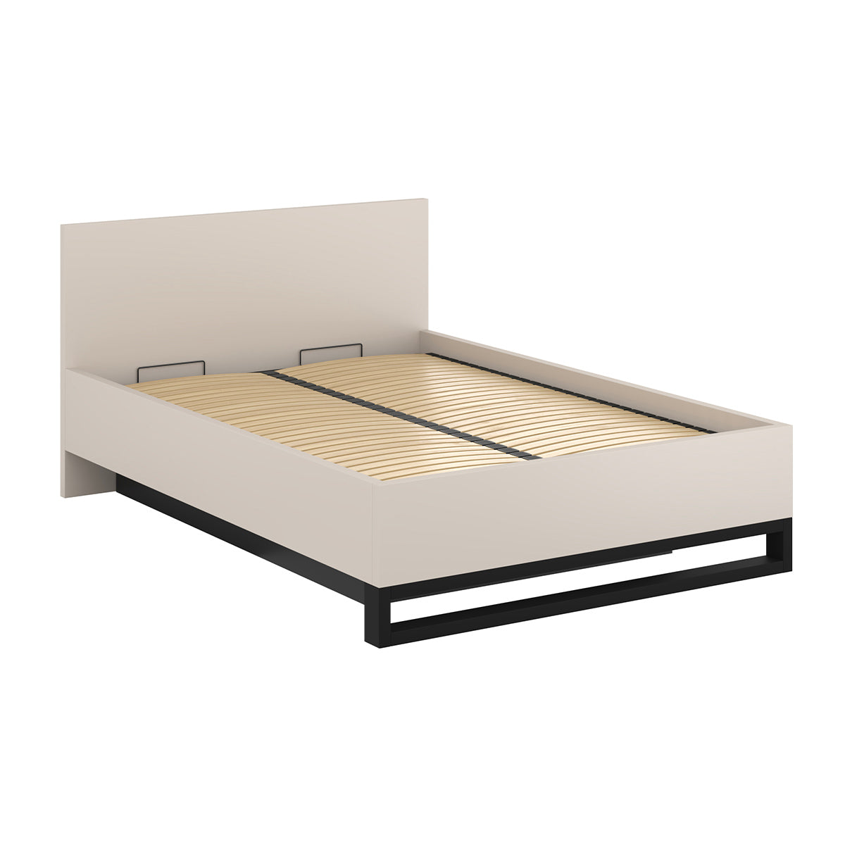 Lit coffre 160x200 sommier inclus Eden Cachemire et Noir - vue 2
