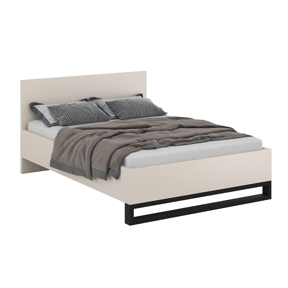 Lit coffre 160x200 sommier inclus Eden Cachemire et Noir - vue 3