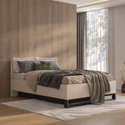 Lit coffre 160x200 sommier inclus Eden Cachemire et Noir - vue 4