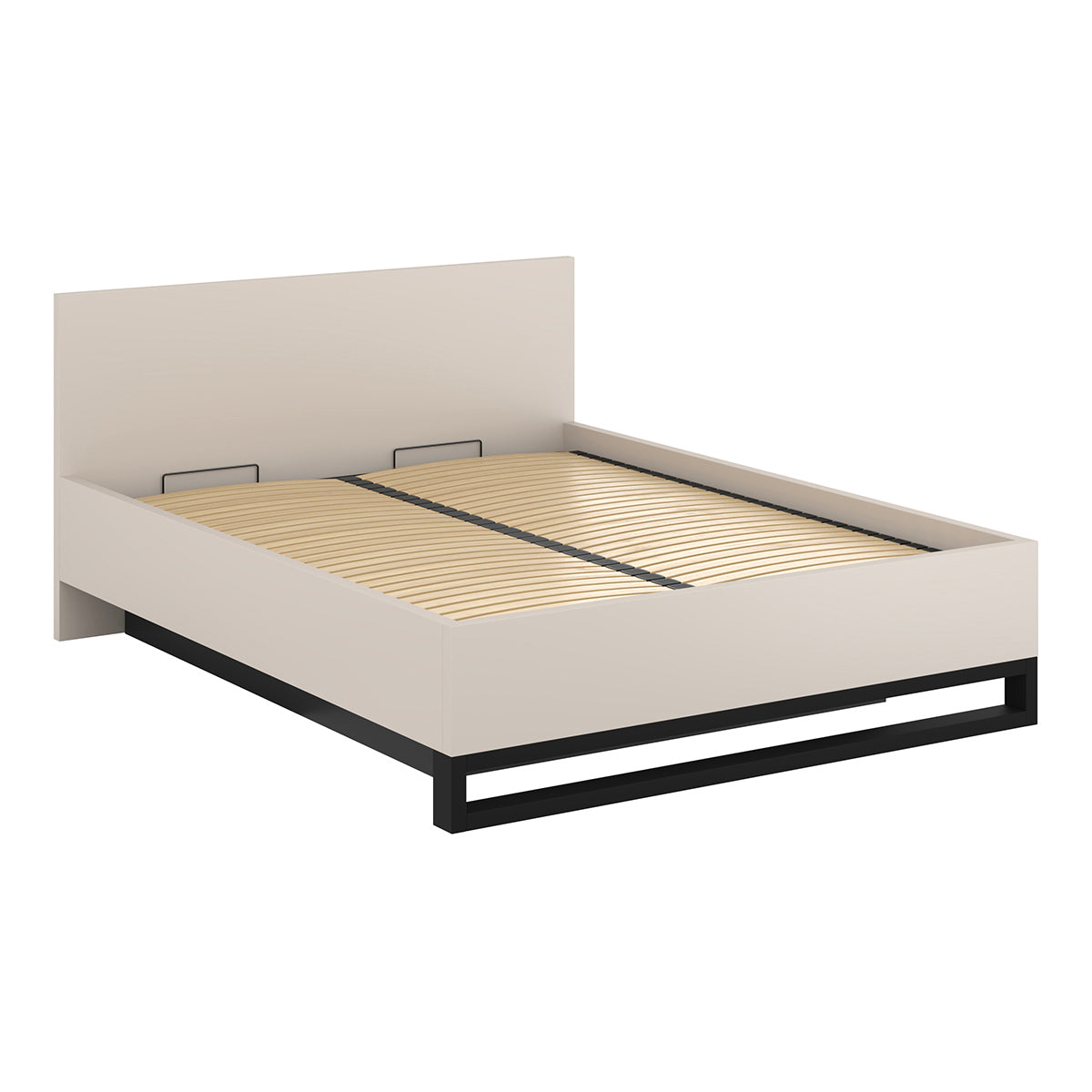 Lit coffre 180x200 sommier inclus Eden Cachemire et Noir - vue 2