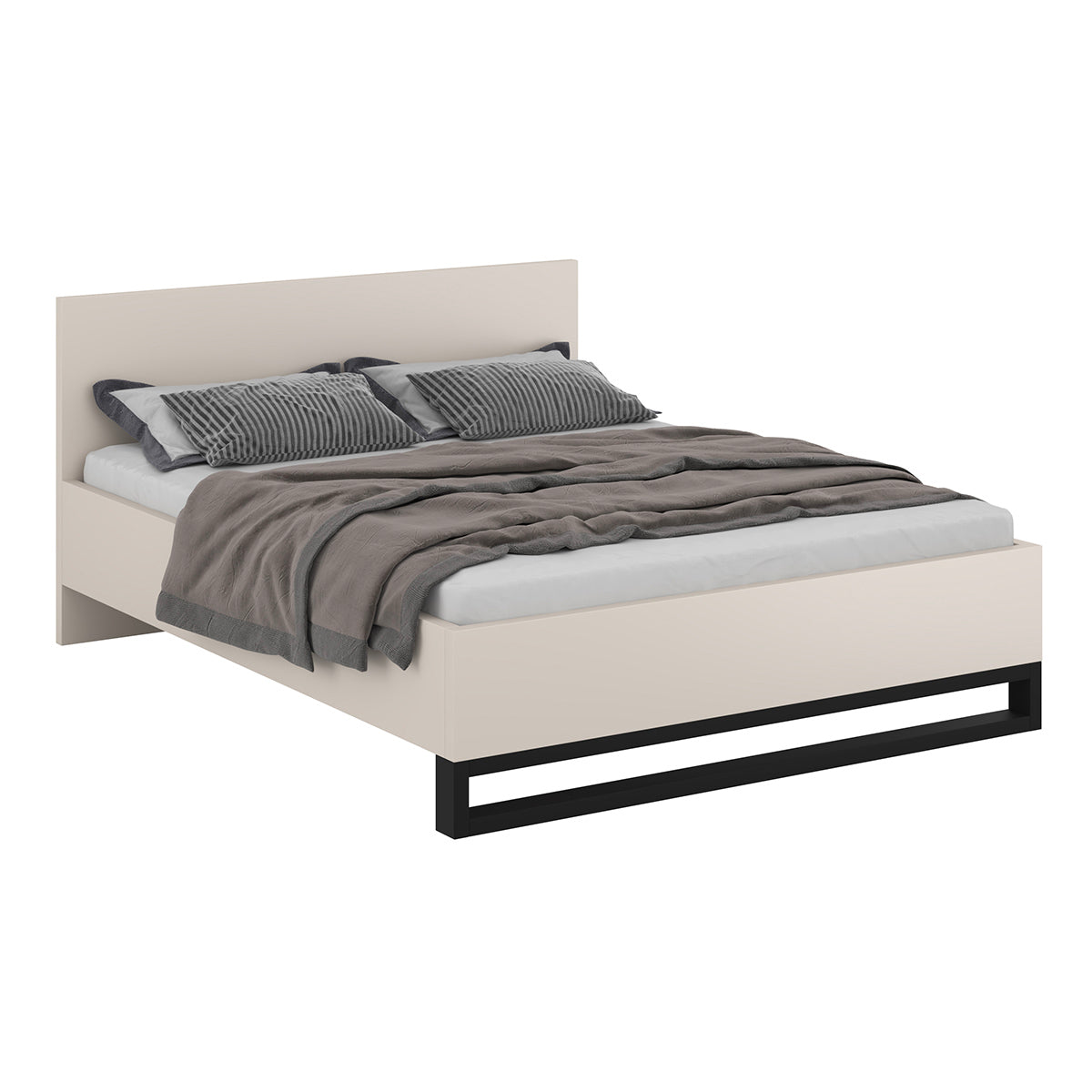 Lit coffre 180x200 sommier inclus Eden Cachemire et Noir - vue 3