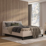 Lit coffre 180x200 sommier inclus Eden Cachemire et Noir - vue 4