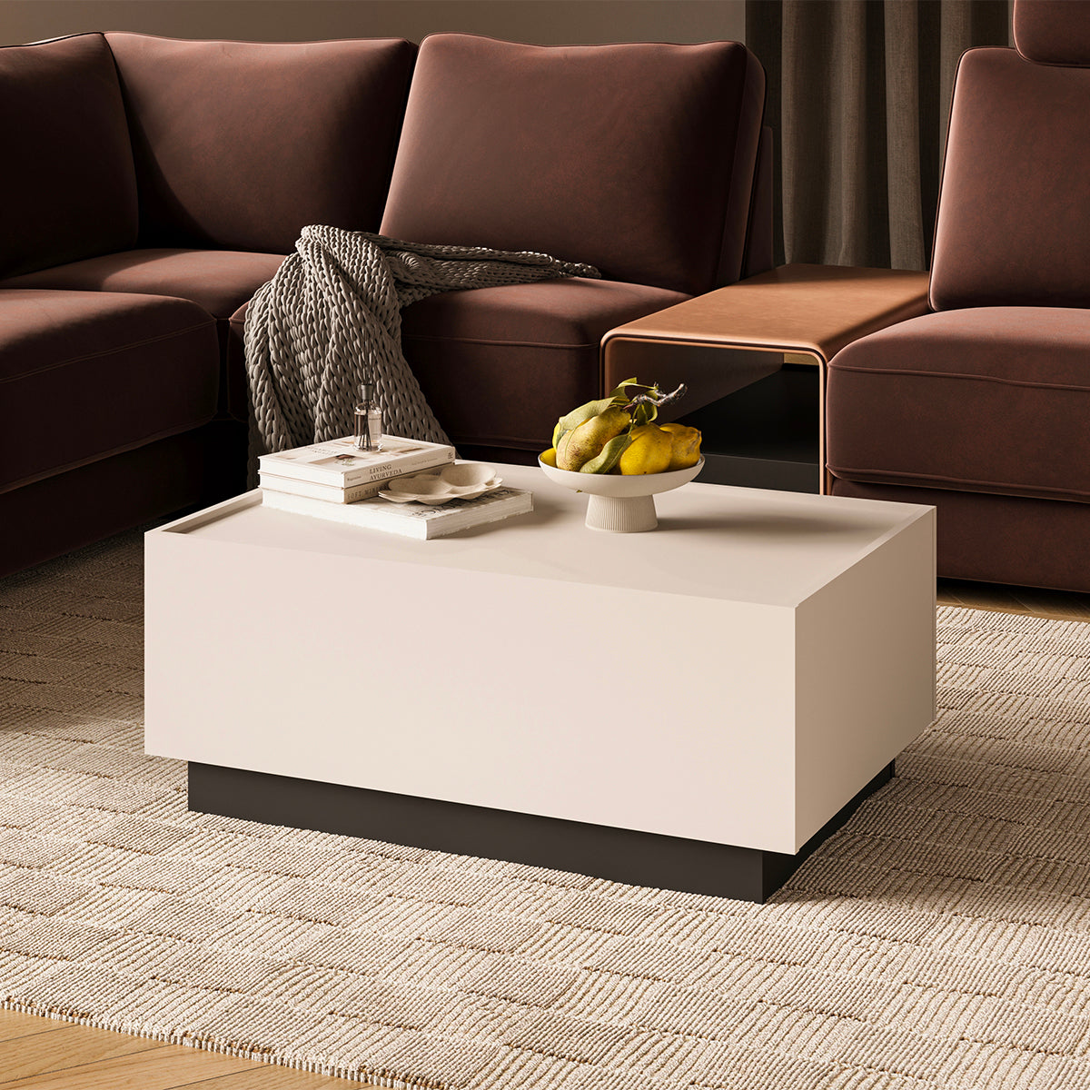 Table basse ouvrante Ekko Cachemire et Noir - vue 3