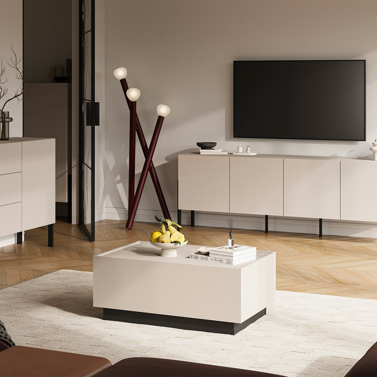 Table basse ouvrante Ekko Cachemire et Noir - vue 5