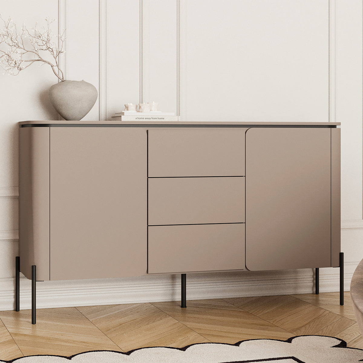 Buffet 2 portes 3 tiroirs Junon Taupe - vue 4