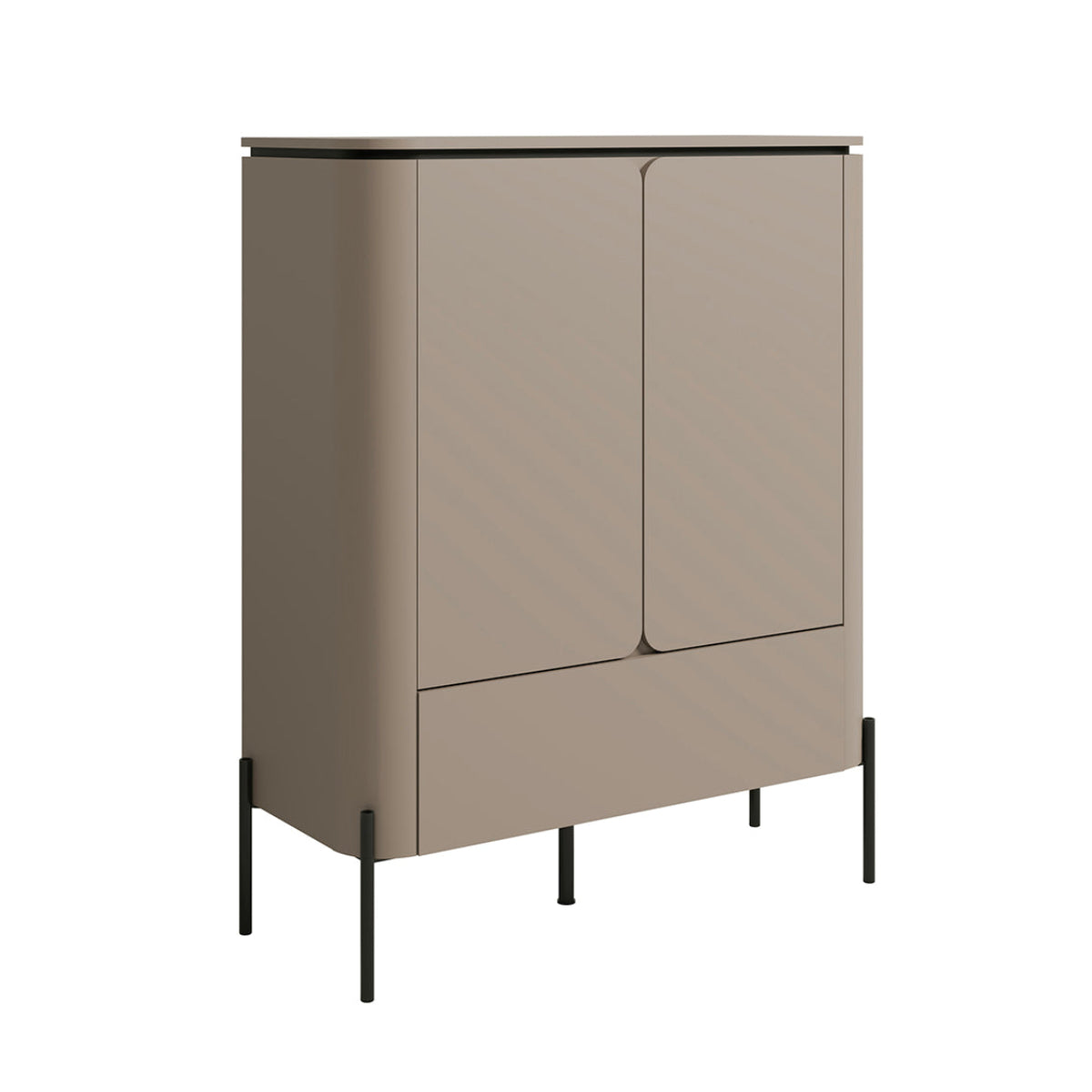 Buffet haut 2 portes 1 tiroir Junon Taupe