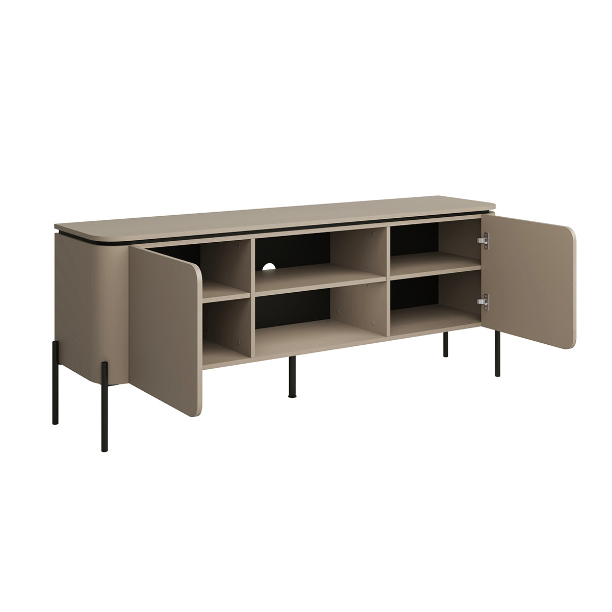 Meuble TV 2 portes 163 cm Junon Taupe - vue 2